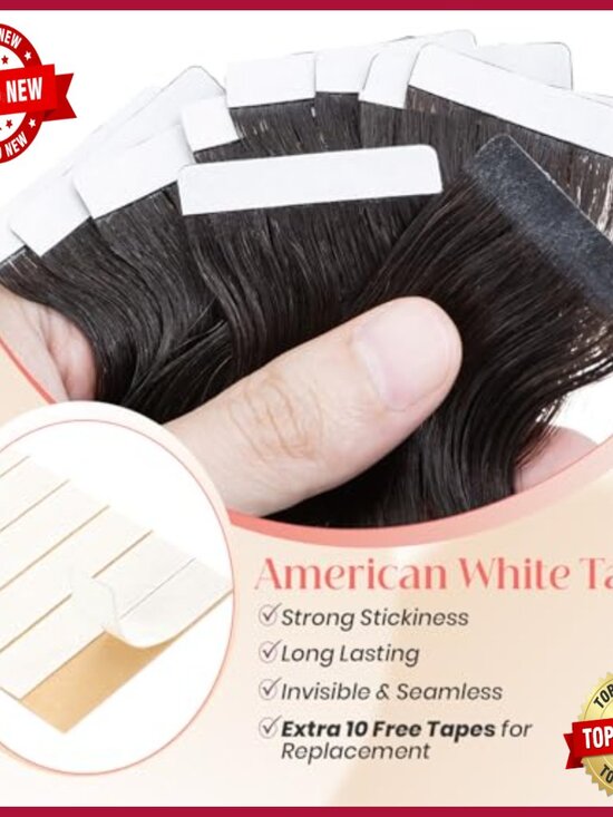 18 Inch Human Hair Tape-In Extensions, Body Wave, 50g 20pcs, Seamless Skin Weft main image 4